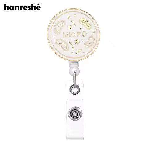 Hanreshe Lab Microbiology Badge Reel Retractable Biology Petri Dish ID Badge Holder Clip for Laborat
