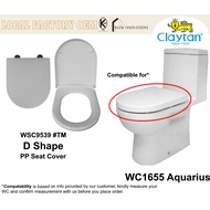 Claytan WC1655 Aquarius Seat Cover Replacement (Soft Close) WSC9539 TM
