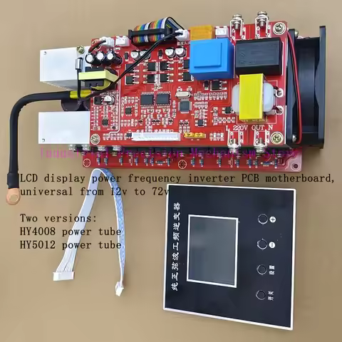 2KW-14KW LCD display power frequency inverter PCB motherboard, universal from 12v to 72v, HY4008 or 