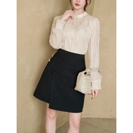 Women's A-form design above-the-knee Skirt, elegant style 2026 Herber Skirt