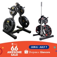 Barbell Weight Plate Tree for 1-Inch and 2-inch Plates for Home Gym, Olympic Barbell Plates Rack