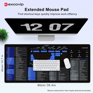 excovip Mouse pad English windows mac Shortcut Keys Soft comfort non-slip stitched edge Desktop comp