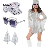 [LszzxMY] 70S Disco Hat Set Costume Accessories Set for Nightclub Club Bar Carnival