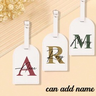 Free Personalised Monogram Luggage Tag Custom Initial & Name PU Leather Suitcase Tag Travel Baggage 