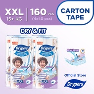 Drypers Wee Wee Dry Tape Baby Diaper XXL (15kg+) - Carton