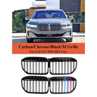 Front Bumper Kidney M Color Grill For BMW 7 Series G11 G12 LCI 2020-2023 Carbon Fiber Refiting Grill