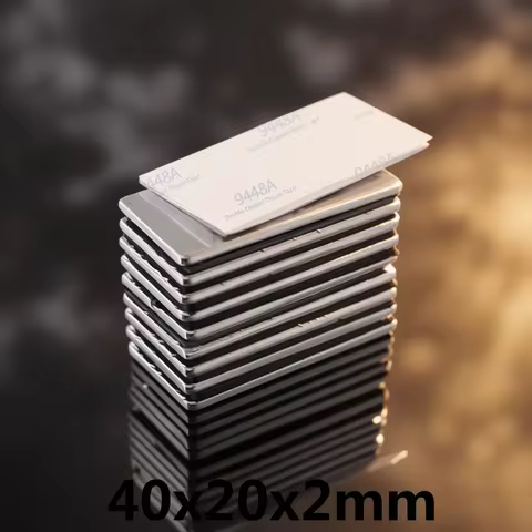 40x20x2mm Block Strong Powerful Magnets With Double Sded Tape For Home Refrigerator,Office, DIY 40*2