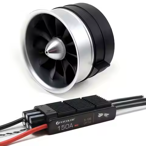 Captainrc 105mm EDF and 150A ESC 12S 750KV 7.4KG Thrust for Rc Airplane Jet Aircraft