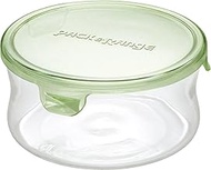 iwaki Pack & Range Green Round Storage Container, Heat-Resistant, Capacity 1.3L, φ16.7×H8cm, KT7403-
