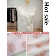 Embroidered Fabric Rayon Flower Supply Fabric 3D Rayon Cross-Border Artificial Cotton Special for Ca