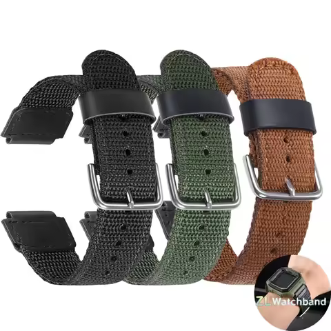 18mm Nylon Watch Strap for Casio AE-1200WH SGW-300 AQ-S810W F91W W800H Canvas Bracelets Men Sport Wa