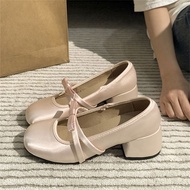 <Undine shop> AOKANG Thick soles fashion leather shoes womens design sense single shoe British style
