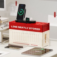 Power cord storage box socket board socket wiring desktop storage box data cable socket hub box