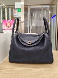 Hermes Lindy 30 午夜藍銀扣