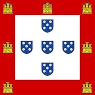 magFlags Large Flag Portugal 1485 | 7 castle version of the Flag of Portugal after 1485 | 1.35m² | 1