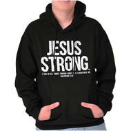 Jesus Strong Philippians 4:13 Bible Hoodie Sweatshirt Women Men