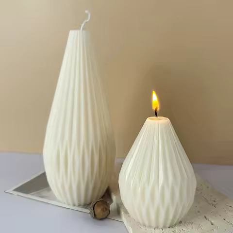 DIY Pear Shaped Candle Silicone Mold Handmade 3D Aromatic Candle Geometric Soap Gypsum Resin Craft M