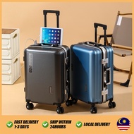 Aluminium USB Luggage Bag Travel 20/24 Inches Luggage Anti-scratch Password Boarding Lagguge Travel