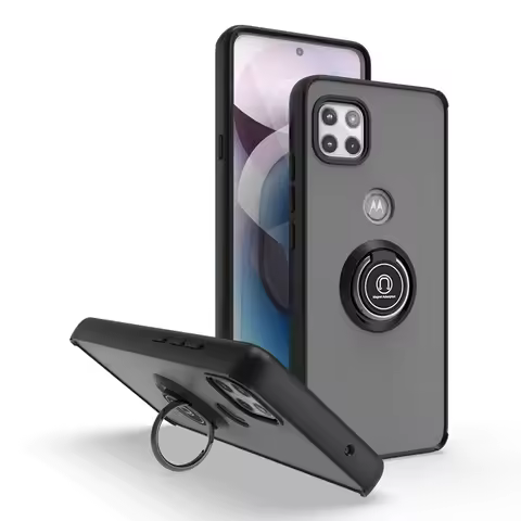 Fit Moto One 5G Ace (One 5G UW Ace) 6.7 Inch Matte Clear Case Kickstand Hard Shockproof Protective C