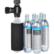CO2 Inflator Kits with 9X16g or 5 X 16g CO2 Cartridges, Presta and Schrader Valve Compatible, Bike T