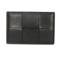 二手葆蝶家 (BOTTEGA VENETA) 卡帶式信用卡夾，目前型號，雙色顏色，證件夾/名片夾，RFID IC晶片，全新未使用，Maxi Intrecciato 黑色卡包，748052 VBWD 4