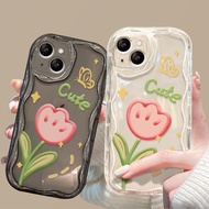 Suitable for OPPO Phone Case Reno8T/Reno8/Reno7pro/reno6/7z Curved Edge Cute Flower Shock-resistant Phone Case Reno5 Soft Case R17 Couple Style A53/F11/A15/A77/Findx3pro