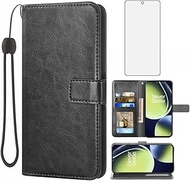 Asuwish Compatible with OnePlus Nord N30 5G/CE 3 Lite Wallet Case Tempered Glass Screen Protector Le