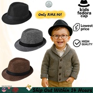 🇲🇾Kids Budak Fedora Boy Girl Hat Cap Summer Beach Straw Sun Hat Outdoor Beach Sunscreen Sun Parent-c