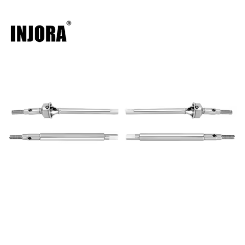 INJORA Extended 2mm Thread Stainless Steel Front Rear Axle Shafts For 1/18 RC Crawler TRX4M Upgrade 
