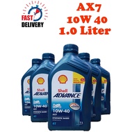 Shell Advance AX7 10W-40 1L /1.0 Liter  4T Engine Oil / Minyak Hitam  Pasaran Malaysia (100% Original)