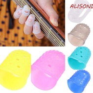 ALISOND1 4pcs/set Guitar Fingertip Protectors, Non-Slip Solid Color Silicone Finger Guards, Soft Rubber Thimble DIY Craft Glove Sewing Cooking Tool Ukulele