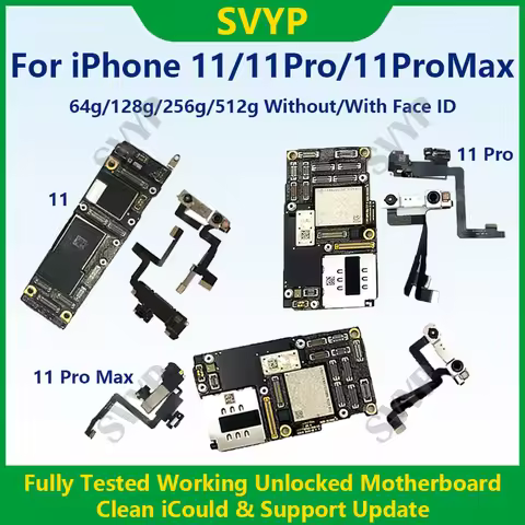 Fully Tested Authentic Motherboard For iPhone 11 Pro Max 64g/256g Unlocked Mainboard With Face ID Cl