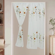 Fortuneday Ready Stock Short Sheer Tier Curtain LadyBug Embroidered  Window Short Curtains Sheer Rod Pocket Kitchen Voile Faux Linen Curtain for Bathroom Home Office 1 pc