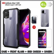 PAKET 4IN1 Case Infinix Hot 10S Soft Hard Transparnt Casing Cover