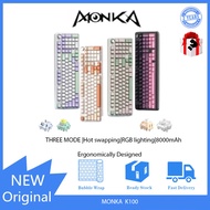 MONKA  K100 Three-mode wireless Bluetooth gradient RGB hot-swappable gaming mechanical keyboard