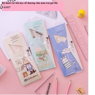 Set Of 4 Rulers For Cute Students Includes 1 Straight Ruler, 1 eke, 2 High Quality Flexible Angle Ru