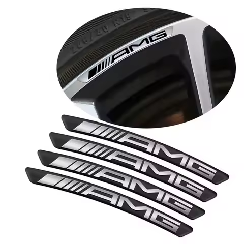 4Pcs Aluminum Car Wheel Rim Decal Stickers Decorative For Mercedes Benz AMG W223 W213 W206 W464 W247