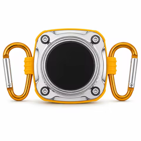 VIIRAY AirTag Battery Extender Case, Requires CR2477, Orange, 1 Pack,Dual Carabiner Clips for Luggag