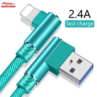 HW 90 Degree Fast Charging USB Charger Cable For iPhone 6 6s 7 8 Plus X XR Xs 11 Pro Max 12 iPad Dat