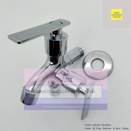 All New High Quality 2 Way Water Tap Bib Tap Two Way Tap Bathroom Faucet Kepala Paip Double 2 Way Ta