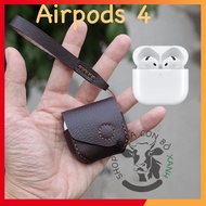 Handmade genuine leather case for Airpod 4 Apple Airpods 4, AP4, Airpods4, Airpod4