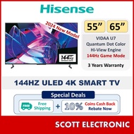 (Delivery by Seller Kedah&amp; Penang) Hisense 55" 65" 75" 144Hz Mini-LED 4K Smart TV U7K Series - 55U7K 65U7K 75U7K