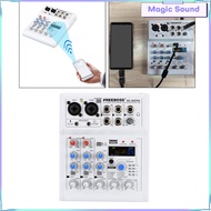 Magic Sound 4 Channel Compact Studio Mixer with Built In Effects &amp; USB Audio Interface for Home Studio Recording