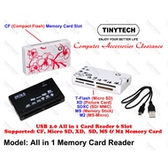 TINYTECH MEMORY CARD READER ALL IN 1 6 SLOT CF SD XD MICRO SD TF M2 MS SUPPORTED USB 2.0