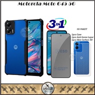 3-in-1 Tempered Glass Case Esd Spy Motorola Moto G45 5G G35 5G G34 5G G14 Softcase Fusion
