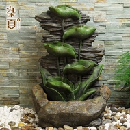 YQ7 Large rockery Water Fountain Pond lotus Feng Shui round ornaments lucky living room floor water humidifier