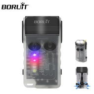 BORUiT V20 Keychain EDC LED Flashlight Head Swivels Type-C Rechargeable Magnet Torch Buzzer Work Lig