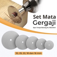 Set Mata Gergaji Mini Grinder Gerinda 5 pcs Tanpa Batang As Mandrel ukuran 16 18 22 25 dan 32 mm