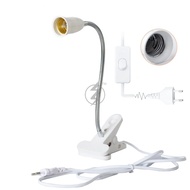 360 Flexible E27 Lamp Holder Clip with On Off Switch for Grow Light with /UK/EU 2 Pin Plug
