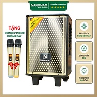 Loa Kéo Karaoke Mini Bluetooth Nanomax S-8C Bass 2 Tấc 20cm Công Suất 50W Có Đọc USB Thẻ Nhớ Hàng Ch